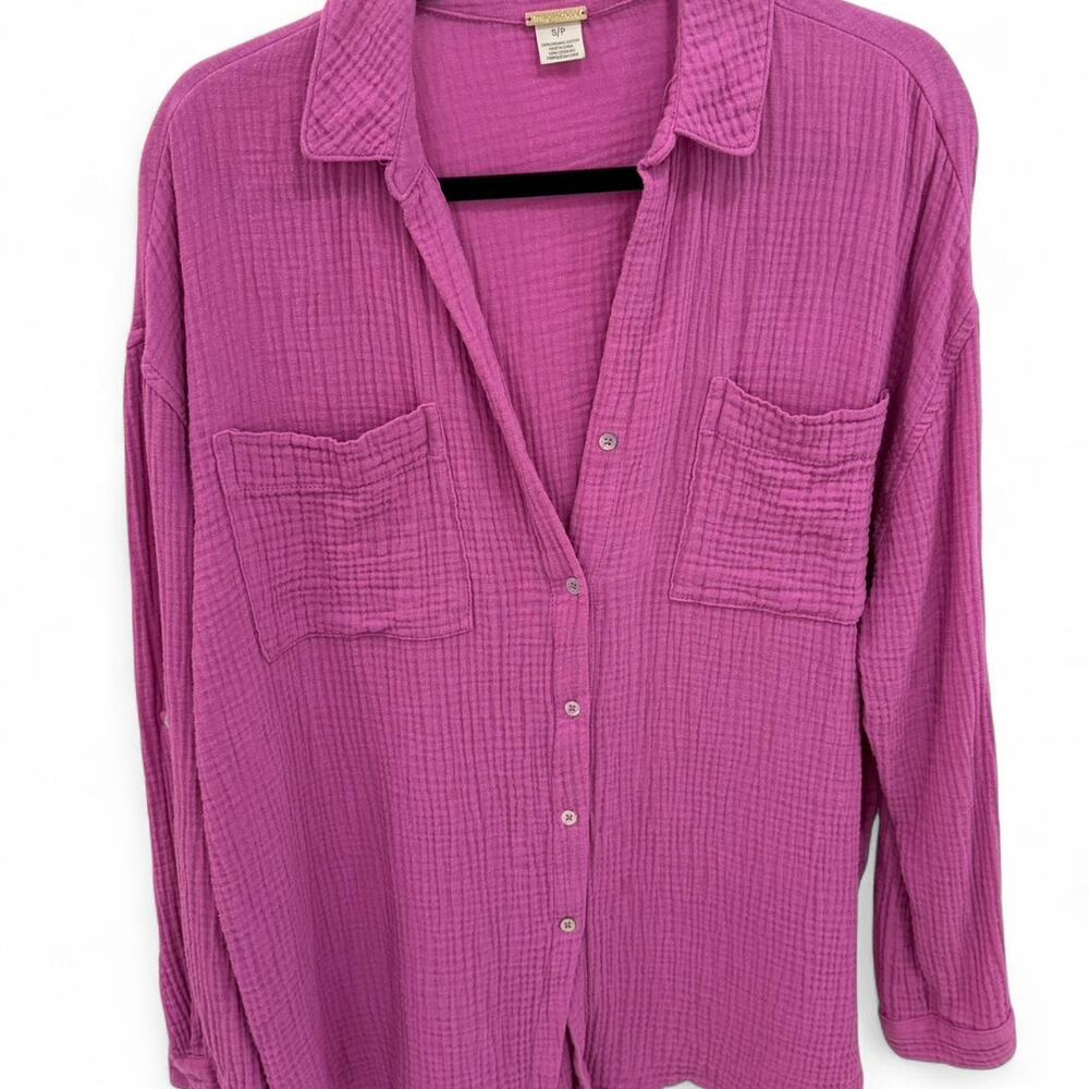 Pink long sleeve button up